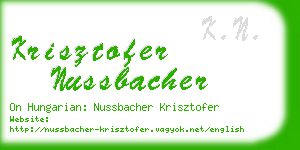 krisztofer nussbacher business card